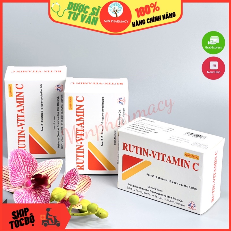 Viên Rutin C Mekophar (Hộp 100 viên) 2 Viên Rutin C Mekophar (Hộp 100 viên) - Ảnh 2