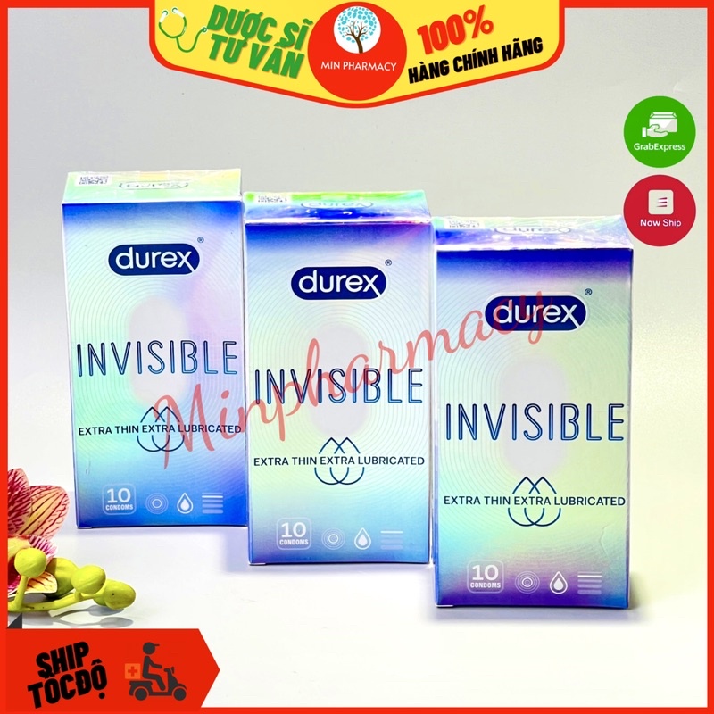 BCS DUREX Invisible Extra thin Extra lubricated - Hộp 10 cái
