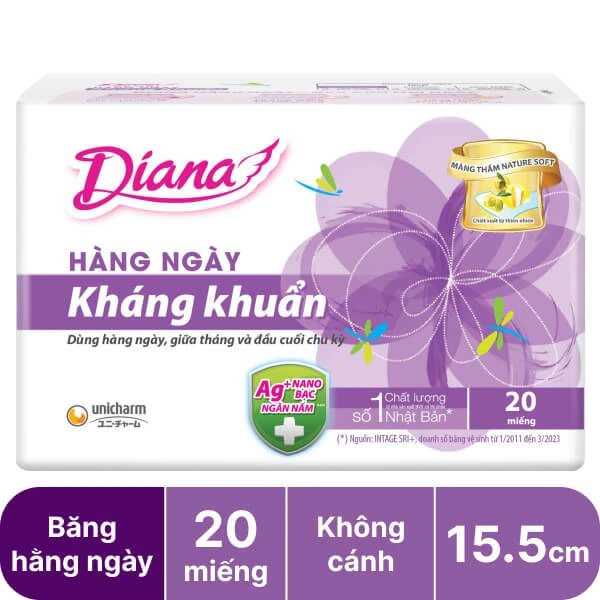 BVS Diana Hàng Ngày SENSI Kháng Khuẩn - 20 miếng 3 BVS Diana Hàng Ngày SENSI Kháng Khuẩn - 20 miếng - Ảnh 3
