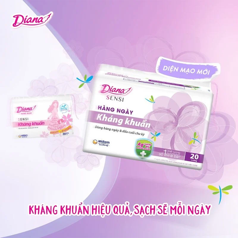 BVS Diana Hàng Ngày SENSI Kháng Khuẩn - 20 miếng 2 BVS Diana Hàng Ngày SENSI Kháng Khuẩn - 20 miếng - Ảnh 2