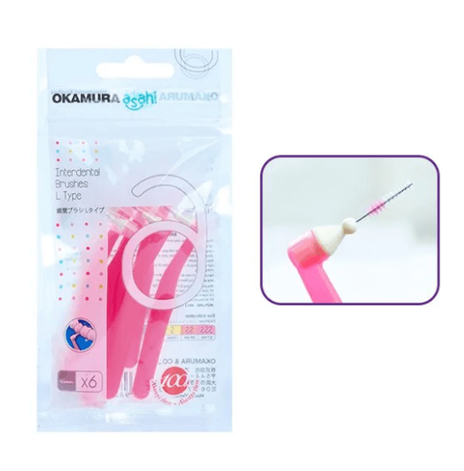 Bàn chải kẽ răng OKAMURA Asahi chữ L (6 cây/túi) 2 Bàn chải kẽ răng OKAMURA Asahi chữ L (6 cây/túi) - Ảnh 2