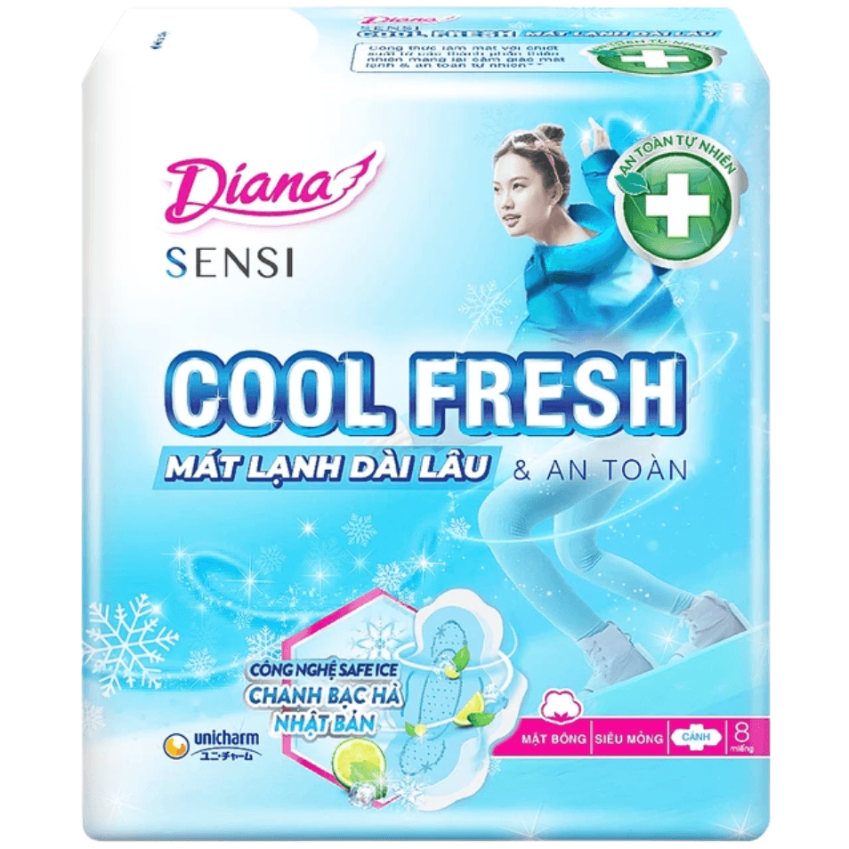 Băng Vệ Sinh DIANA Cool cánh Gói 8 miếng 2 Băng Vệ Sinh DIANA Cool cánh Gói 8 miếng - Ảnh 2
