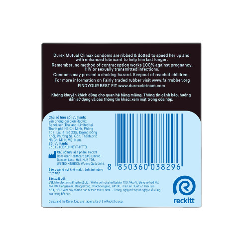 Bao Cao Su Durex Mutual Climax - Hộp 3 cái 3 Bao Cao Su Durex Mutual Climax - Hộp 3 cái - Ảnh 3