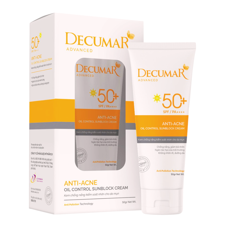 Kem Chống Nắng Decumar Cho Da Mụn 50g Kiểm Soát Dầu 1 Kem Chống Nắng Decumar Cho Da Mụn 50g Kiểm Soát Dầu