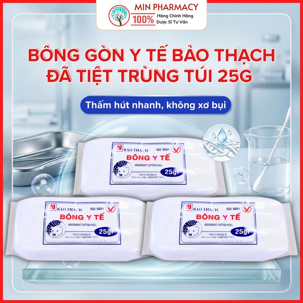 Bông Gòn Y tế BẢO THẠCH 25g 1 Bông Gòn Y tế BẢO THẠCH 25g