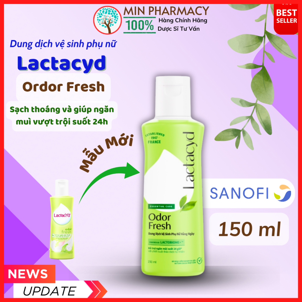 DDVS Lactacyd Odor Fresh 150ml Khử Mùi Làm Sạch Dịu Nhẹ Vùng Kín Phụ Nữ 2 DDVS Lactacyd Odor Fresh 150ml Khử Mùi Làm Sạch Dịu Nhẹ Vùng Kín Phụ Nữ - Ảnh 2