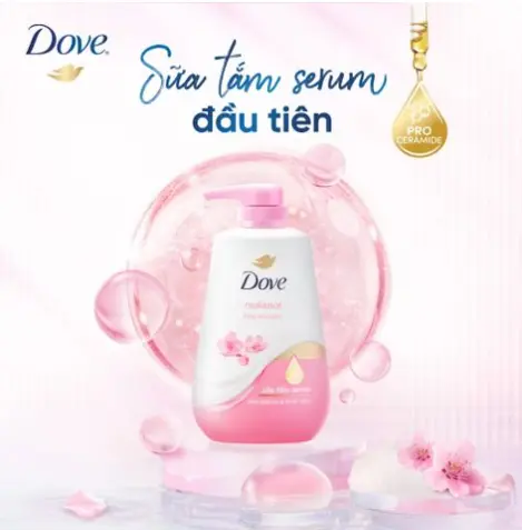 DOVE Sữa Tắm Serum Hương Hoa Muối Hồng 500G 2 DOVE Sữa Tắm Serum Hương Hoa Muối Hồng 500G - Ảnh 2