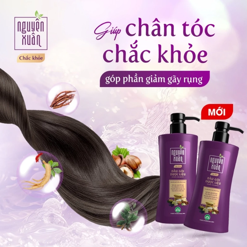 Dầu Gội Dược liệu NGUYÊN XUÂN - Chắc khoẻ (tím) 450ml 3 Dầu Gội Dược liệu NGUYÊN XUÂN - Chắc khoẻ (tím) 450ml - Ảnh 3