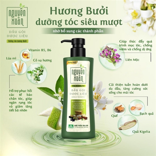 Dầu Gội Dược liệu NGUYÊN XUÂN - Hương bưởi 450ml vòi 2 Dầu Gội Dược liệu NGUYÊN XUÂN - Hương bưởi 450ml vòi - Ảnh 2