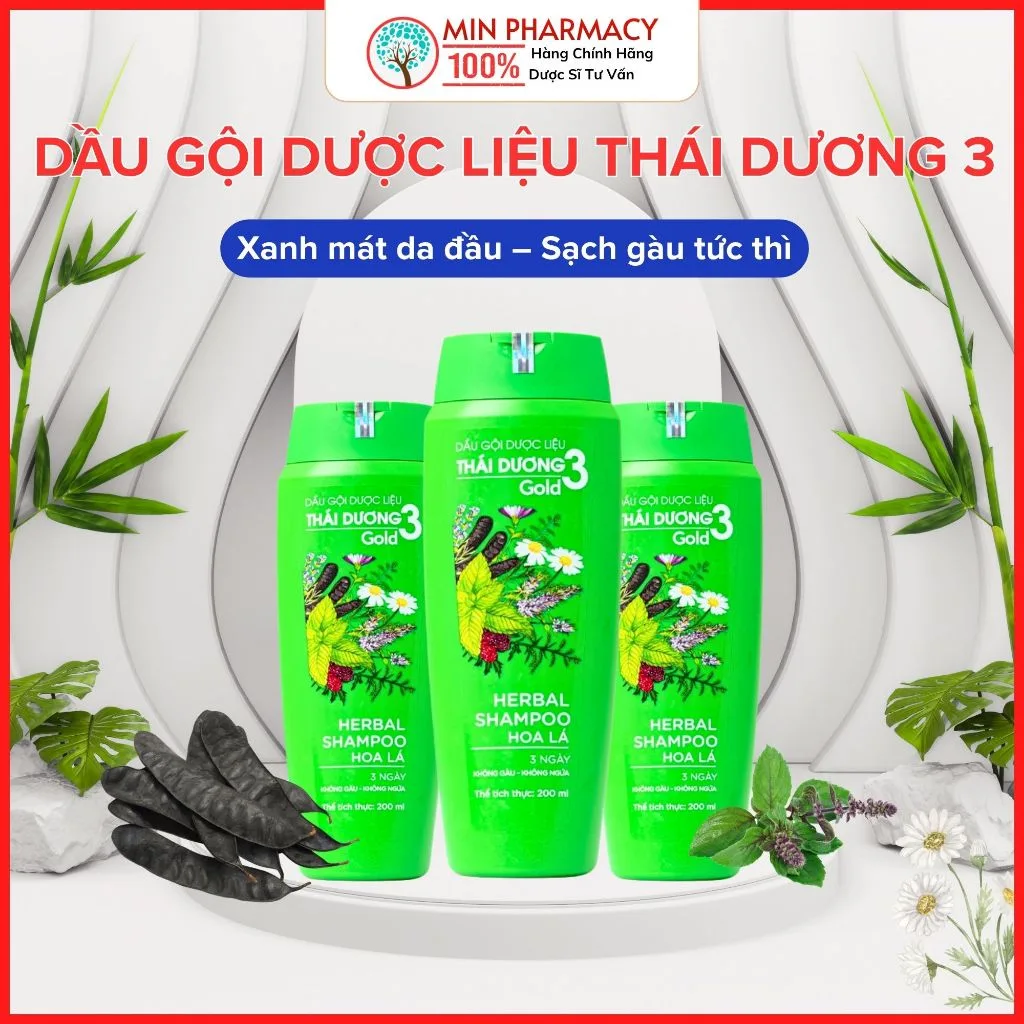 Dầu Gội THÁI DƯƠNG 3 xanh lá 200ml 2 Dầu Gội THÁI DƯƠNG 3 xanh lá 200ml - Ảnh 2