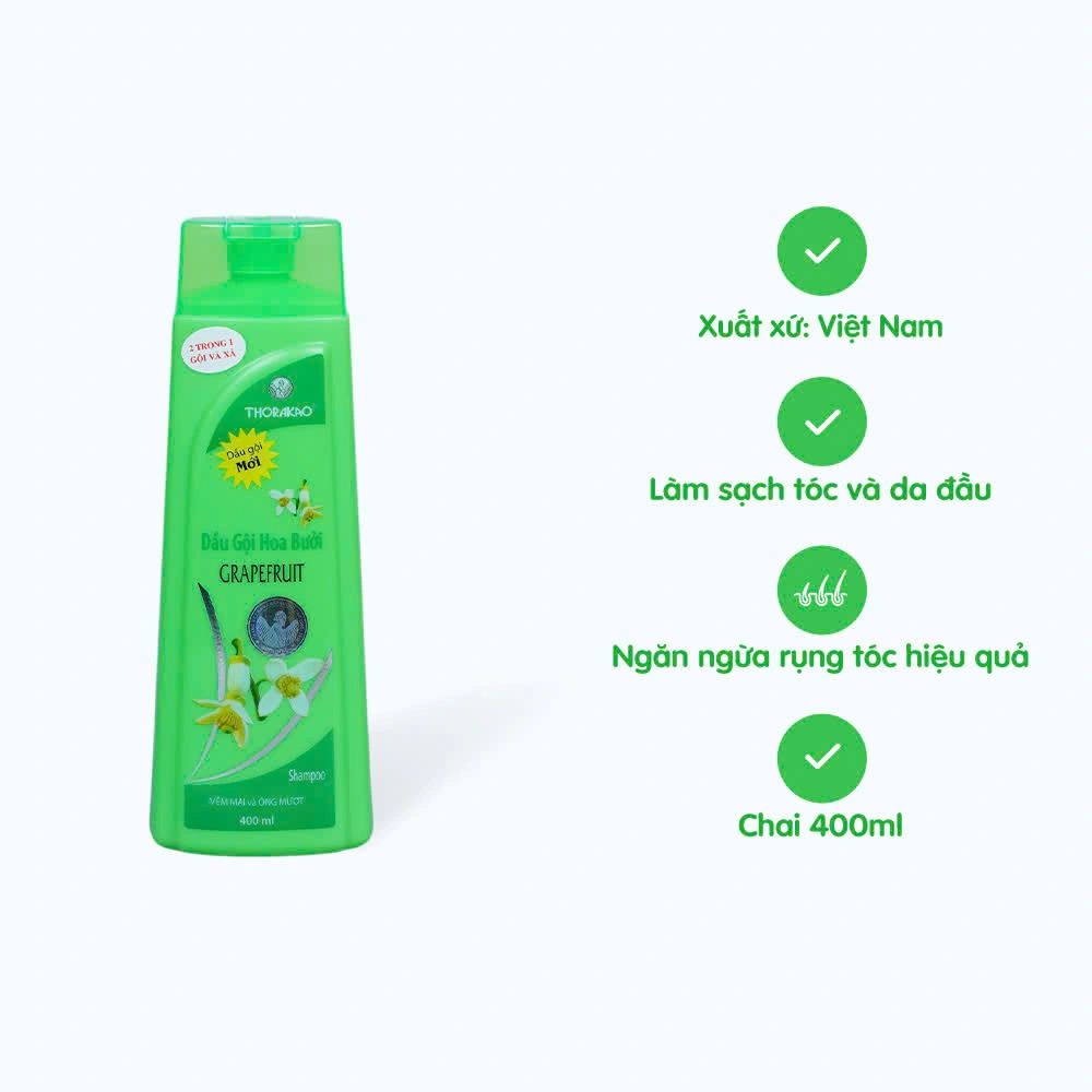 Dầu Gội Thorakao Hoa Bưởi 400ml Giúp Làm Sạch Và Nuôi Dưỡng Tóc Chắc Khỏe 3 Dầu Gội Thorakao Hoa Bưởi 400ml Giúp Làm Sạch Và Nuôi Dưỡng Tóc Chắc Khỏe - Ảnh 3