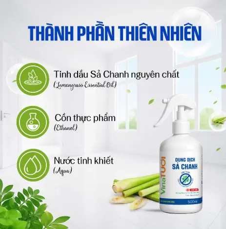 Dung dịch sả chanh Vina Tươi 500ml Khử Khuẩn, Làm Thơm Đa Năng 2 Dung dịch sả chanh Vina Tươi 500ml Khử Khuẩn, Làm Thơm Đa Năng - Ảnh 2