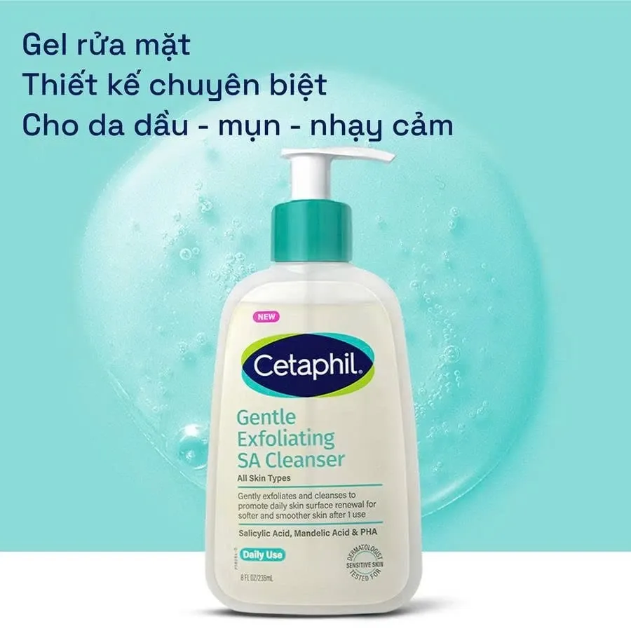 Gel Rửa Mặt Cetaphil Gentle Exfoliating SA Cho Da Dầu Mụn 236ml 3 Gel Rửa Mặt Cetaphil Gentle Exfoliating SA Cho Da Dầu Mụn 236ml - Ảnh 3