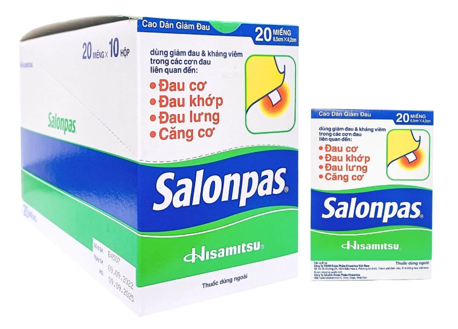 HỘP CAO DÁN SALONPAS 20 MIẾNG X 10 HỘP - Minpharmacy 1 HỘP CAO DÁN SALONPAS 20 MIẾNG X 10 HỘP - Minpharmacy