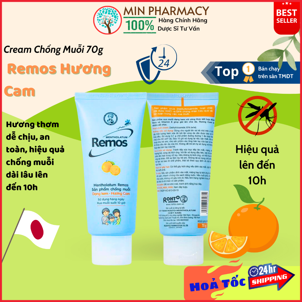 KEM BÔI CHỐNG MUỖI REMOS - Hương Cam - Chai 70gam 3 KEM BÔI CHỐNG MUỖI REMOS - Hương Cam - Chai 70gam - Ảnh 3