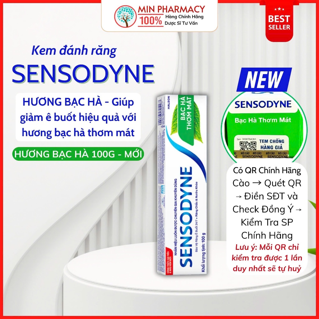 Kem Đánh Răng SENSODYNE - Fresh Mint 100G (Bạc Hà) 2 Kem Đánh Răng SENSODYNE - Fresh Mint 100G (Bạc Hà) - Ảnh 2