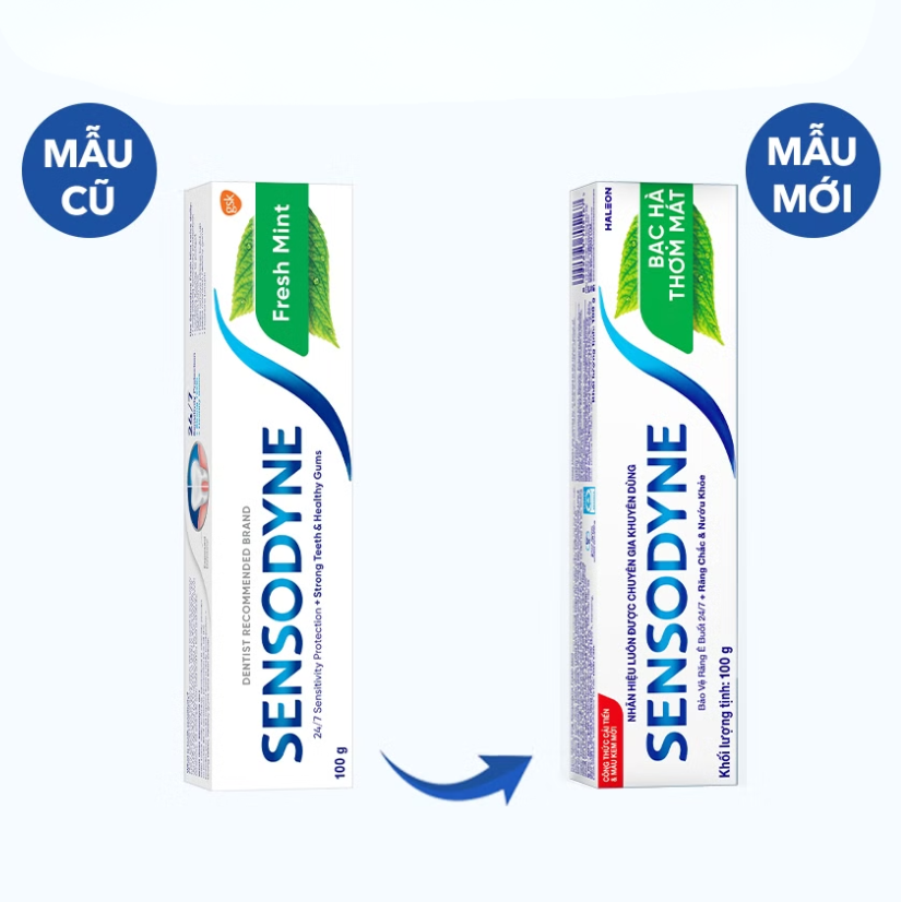 Kem Đánh Răng Sensodyne Fresh Mint 160g Hỗ Trợ Giảm Ê Buốt, Cho Hơi Thở Thơm Mát 4 Kem Đánh Răng Sensodyne Fresh Mint 160g Hỗ Trợ Giảm Ê Buốt, Cho Hơi Thở Thơm Mát - Ảnh 4