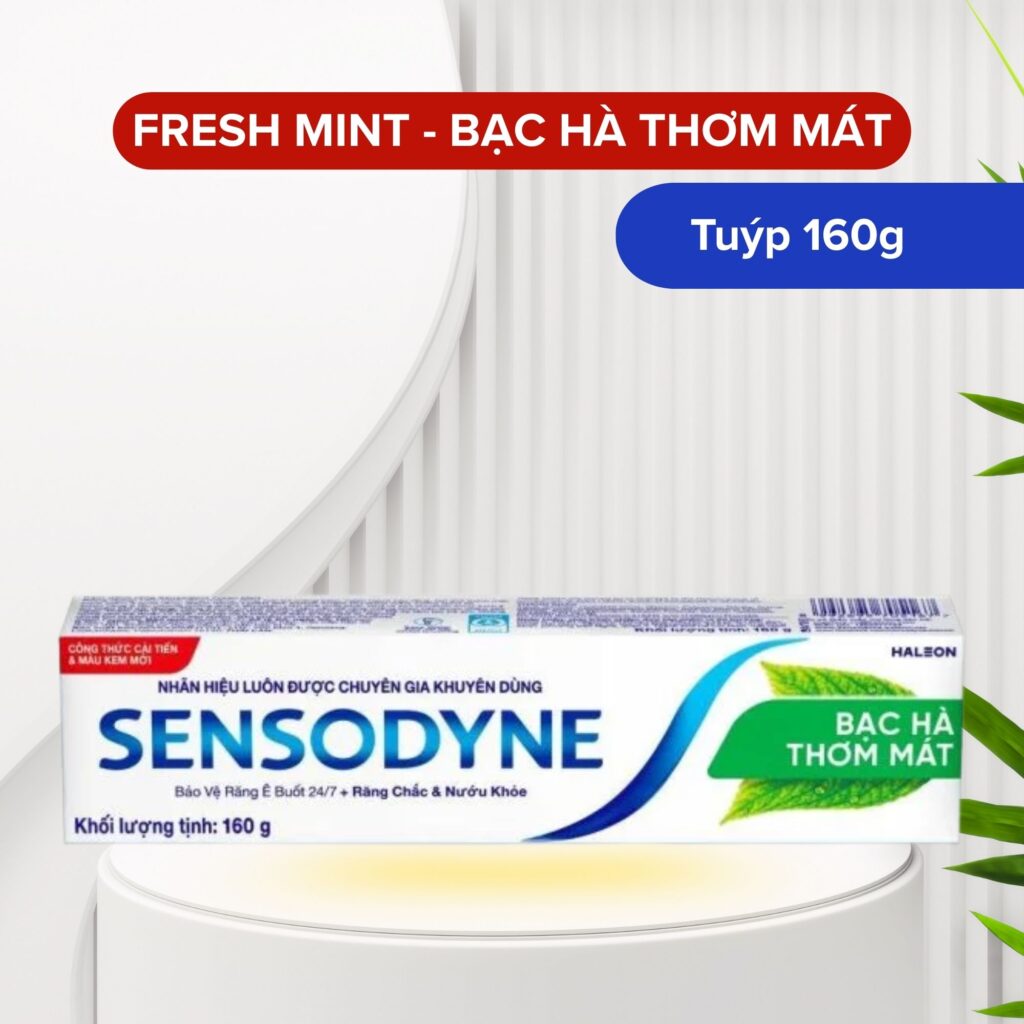 Kem Đánh Răng Sensodyne Fresh Mint 160g Hỗ Trợ Giảm Ê Buốt, Cho Hơi Thở Thơm Mát 3 Kem Đánh Răng Sensodyne Fresh Mint 160g Hỗ Trợ Giảm Ê Buốt, Cho Hơi Thở Thơm Mát - Ảnh 3