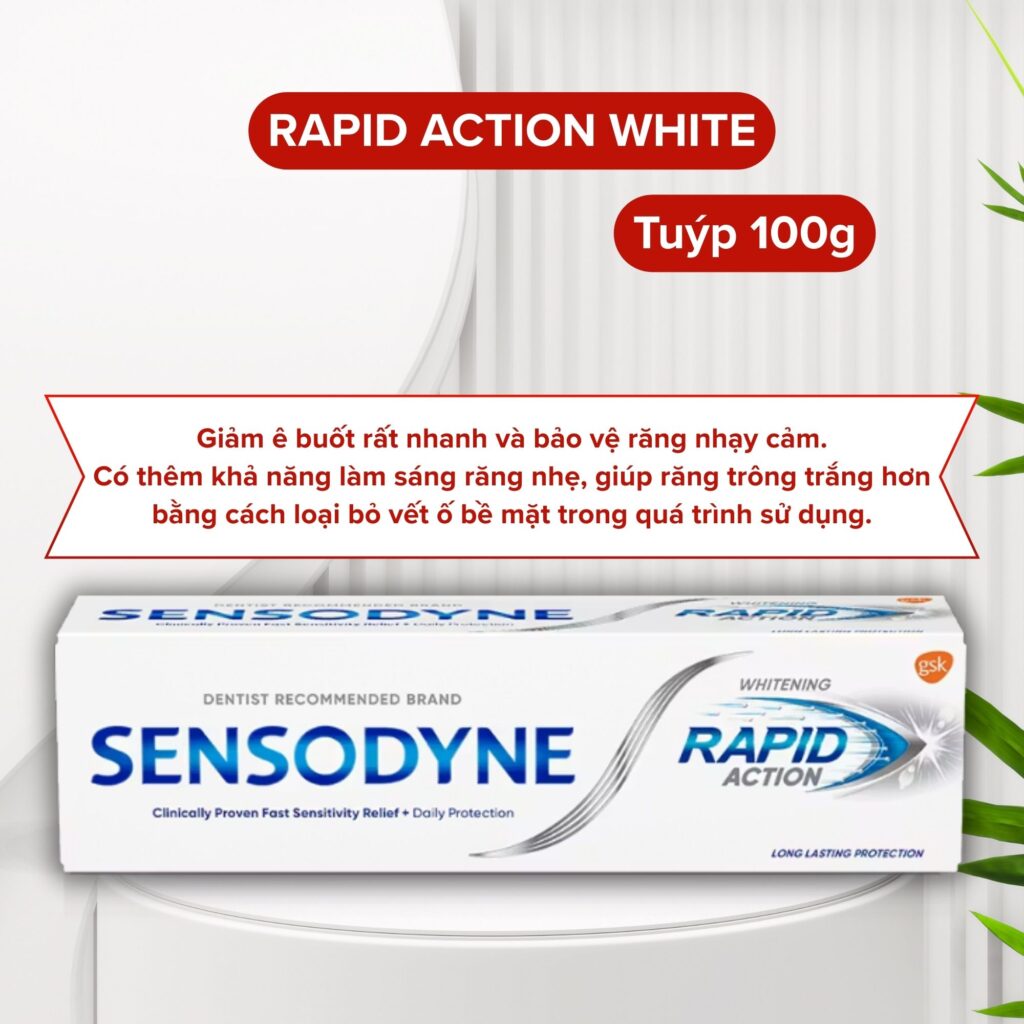 Kem Đánh Răng Sensodyne Rapid Action White 100g Giảm Ê Buốt, Trắng Răng 4 Kem Đánh Răng Sensodyne Rapid Action White 100g Giảm Ê Buốt, Trắng Răng - Ảnh 4