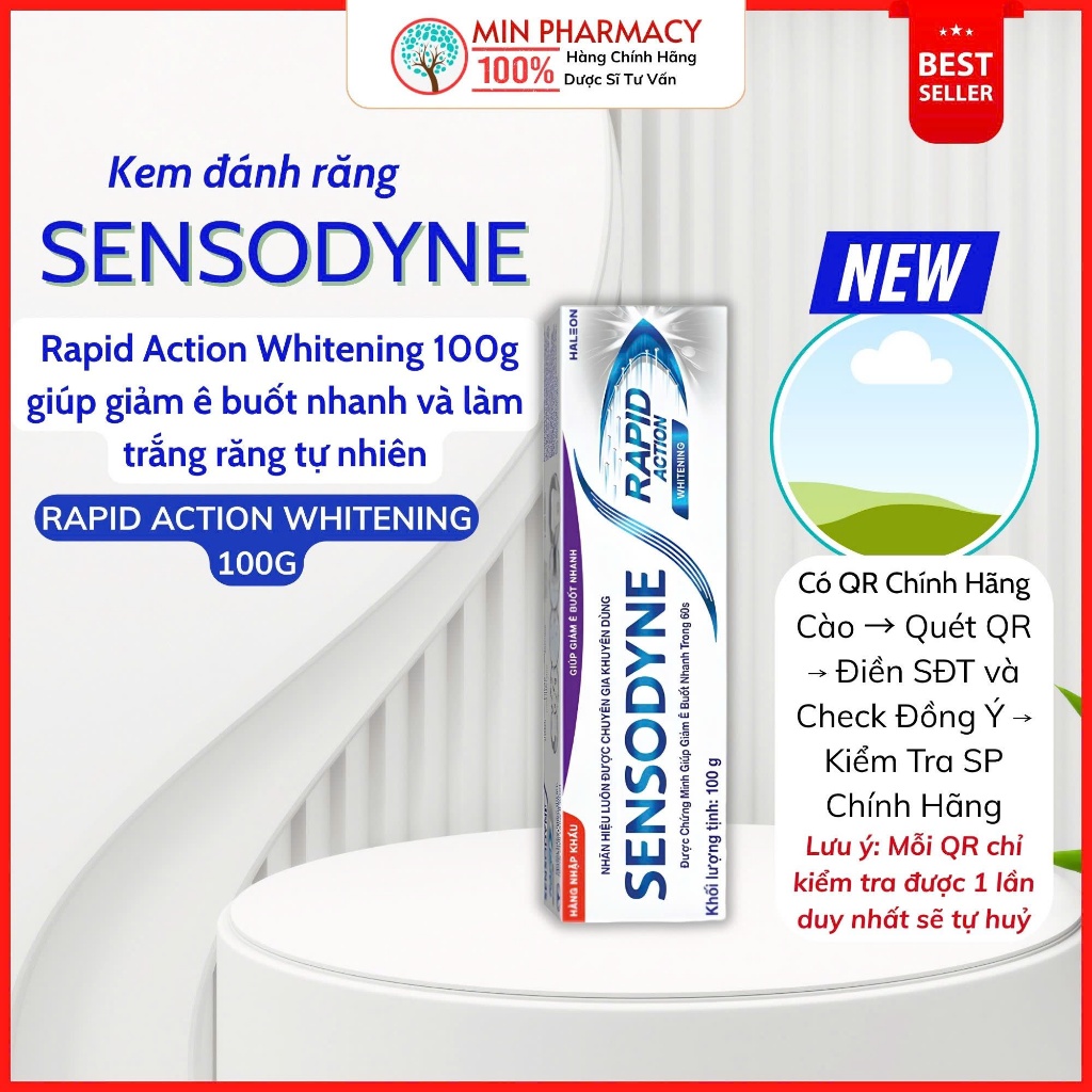 Kem Đánh Răng Sensodyne Rapid Action White 100g Giảm Ê Buốt, Trắng Răng 3 Kem Đánh Răng Sensodyne Rapid Action White 100g Giảm Ê Buốt, Trắng Răng - Ảnh 3