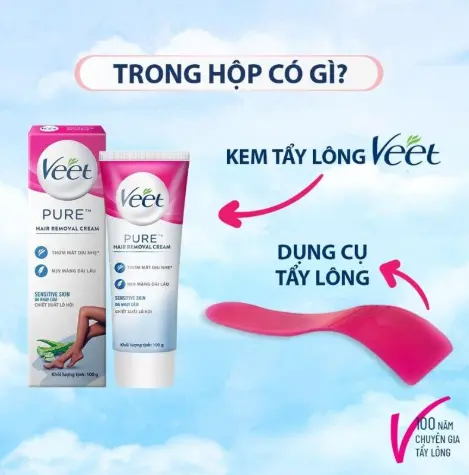 Kem Tẩy Lông VEET Silk & Fresh - Veet nhạy cảm 100g 2 Kem Tẩy Lông VEET Silk & Fresh - Veet nhạy cảm 100g - Ảnh 2