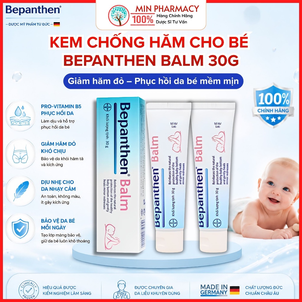 Kem chống hăm Bepanthen balm 30g 2 Kem chống hăm Bepanthen balm 30g - Ảnh 2