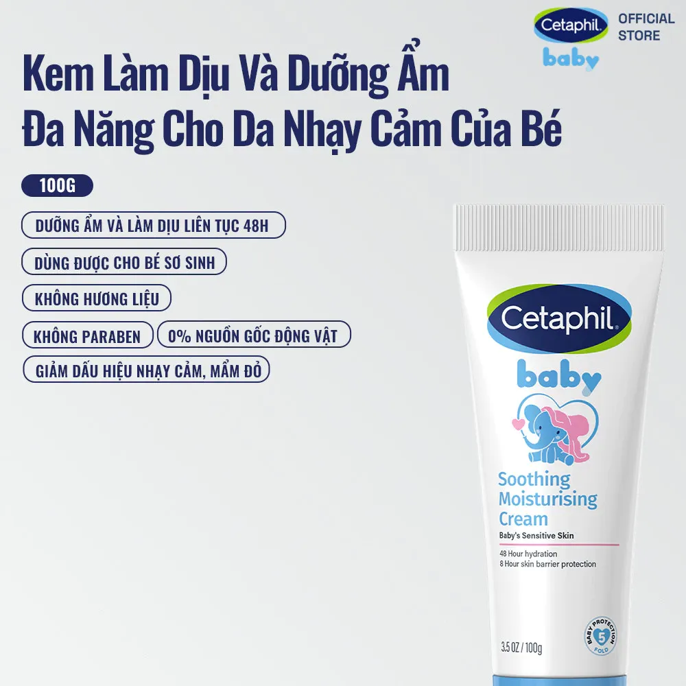Kem Dưỡng Ẩm Cetaphil Baby Soothing & Moisturising Cream 100g Làm Dịu Da 2 Kem Dưỡng Ẩm Cetaphil Baby Soothing & Moisturising Cream 100g Làm Dịu Da - Ảnh 2