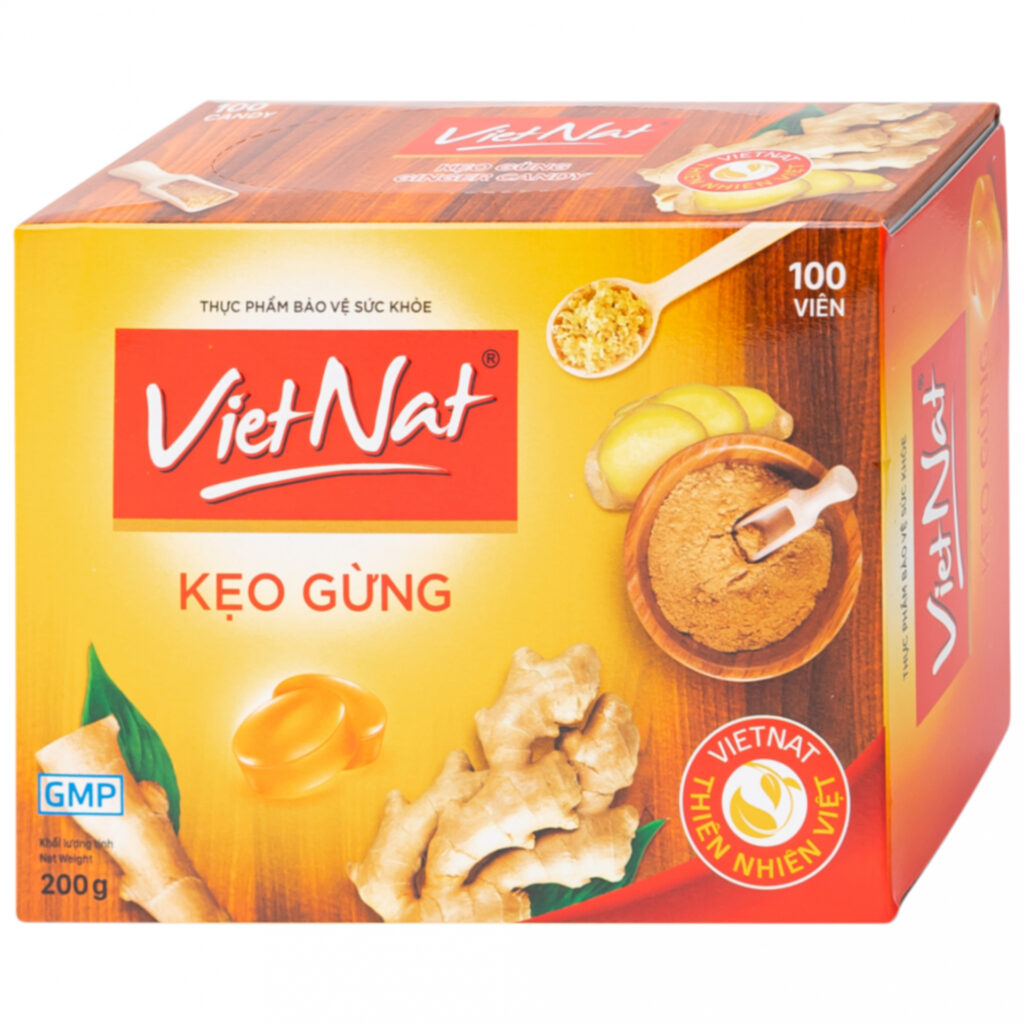 Kẹo GỪNG VIETNAT Hộp 100 viên 1 Kẹo GỪNG VIETNAT Hộp 100 viên