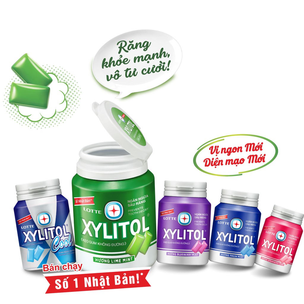 Kẹo Gum Xylitol chai 130.5g - Super Cool 2 Kẹo Gum Xylitol chai 130.5g - Super Cool - Ảnh 2