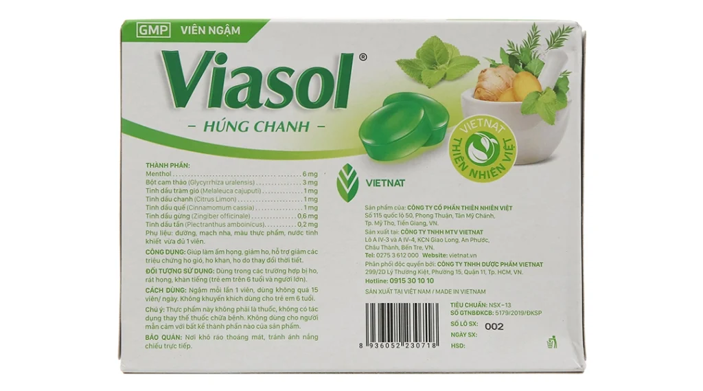 Kẹo Ngậm VIASOL HÚNG CHANH (hộp 100 viên) - Hộp 100 viên 2 Kẹo Ngậm VIASOL HÚNG CHANH (hộp 100 viên) - Hộp 100 viên - Ảnh 2