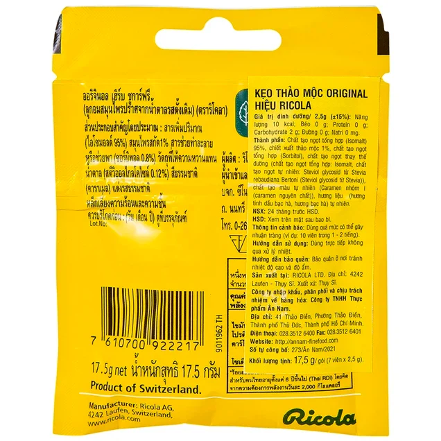 Kẹo Ricola Herb Gói 17,5g 2 Kẹo Ricola Herb Gói 17,5g - Ảnh 2