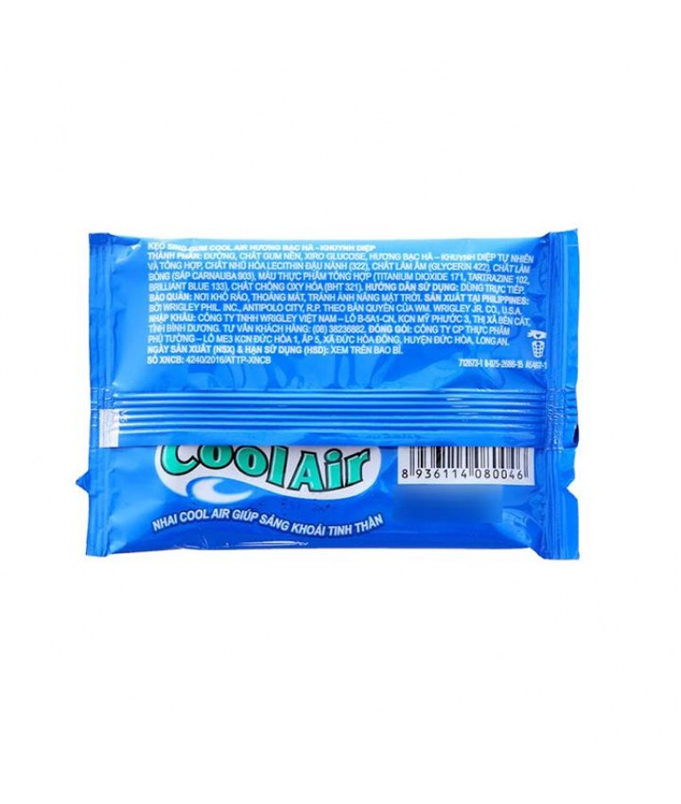 Kẹo gum Cool Air vĩ Hộp 12 vĩ 2 Kẹo gum Cool Air vĩ Hộp 12 vĩ - Ảnh 2