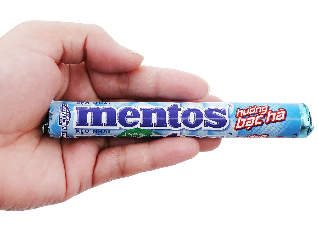 Kẹo nhai Mentos bạc hà (thỏi 29.7g) 3 Kẹo nhai Mentos bạc hà (thỏi 29.7g) - Ảnh 3