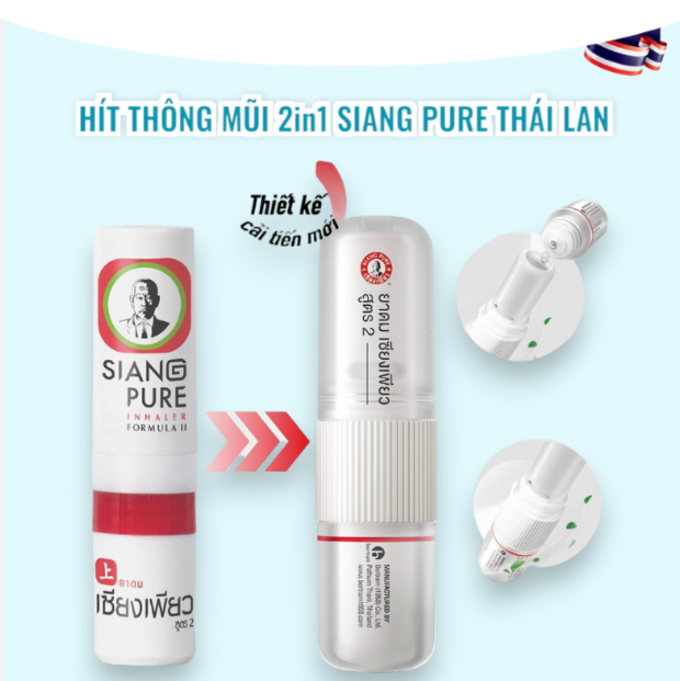 Ống hít thông mũi Thái Lan màu đỏ SIANG PURE - Lốc 6 ống 3 Ống hít thông mũi Thái Lan màu đỏ SIANG PURE - Lốc 6 ống - Ảnh 3