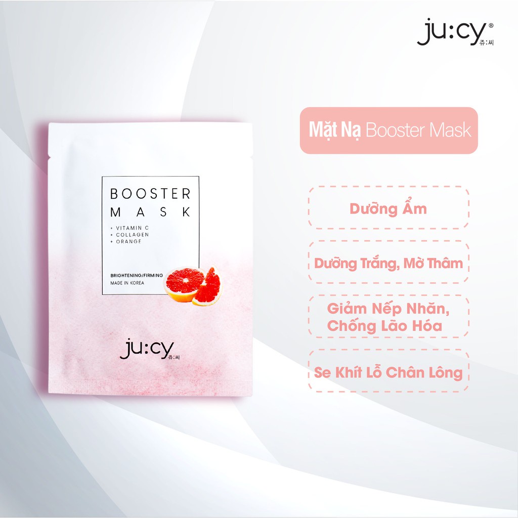 Mặt Nạ Dưỡng Trắng Da Jucy Booster Mask Cấp Ẩm 3 Mặt Nạ Dưỡng Trắng Da Jucy Booster Mask Cấp Ẩm - Ảnh 3