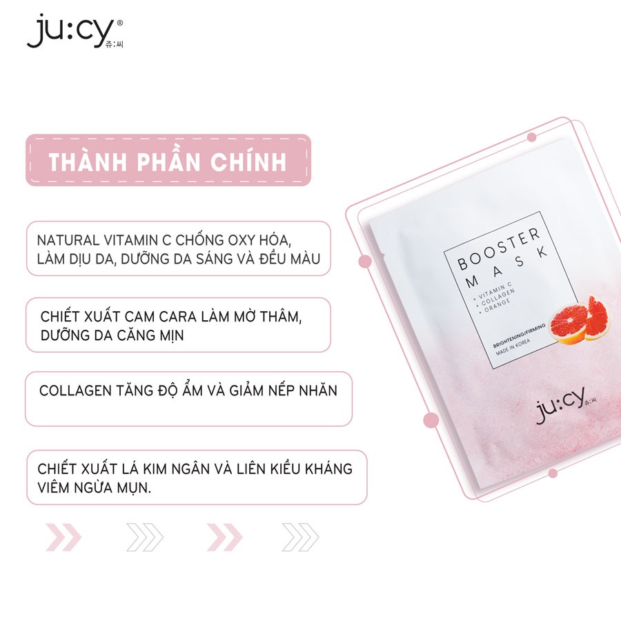Mặt Nạ Dưỡng Trắng Da Jucy Booster Mask Cấp Ẩm 4 Mặt Nạ Dưỡng Trắng Da Jucy Booster Mask Cấp Ẩm - Ảnh 4