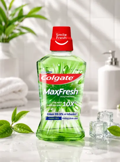 Nước súc miệng Colgate MaxFresh Trà xanh 750ml 2 Nước súc miệng Colgate MaxFresh Trà xanh 750ml - Ảnh 2