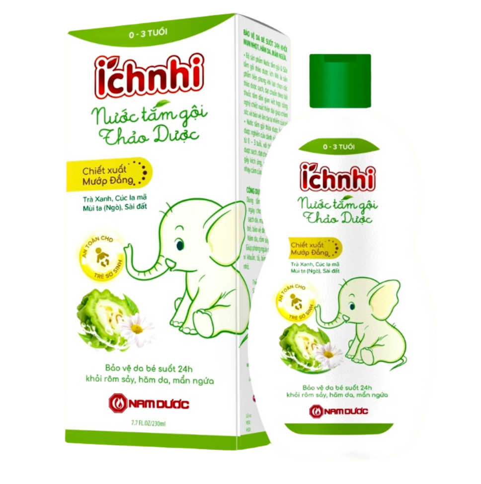Nước Tắm Gội Thảo Dược Ích Nhi 0-3 Tuổi 230ml Ngừa Rôm Sảy 1 Nước Tắm Gội Thảo Dược Ích Nhi 0-3 Tuổi 230ml Ngừa Rôm Sảy