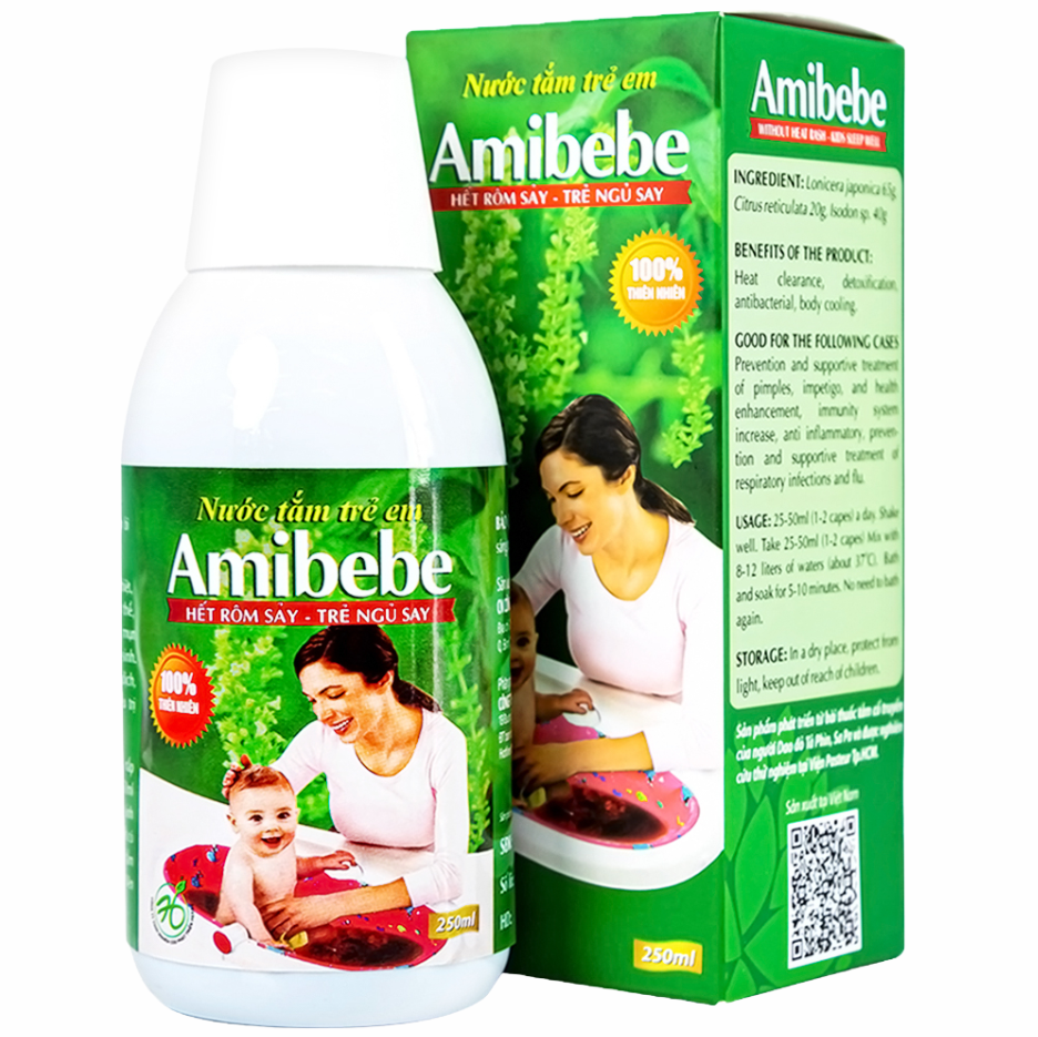 Nước tắm thảo dược Amibebe 250ml