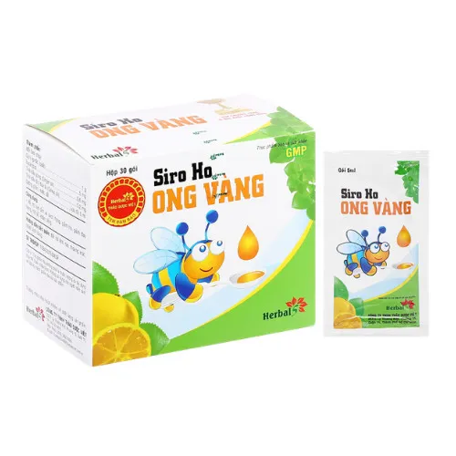 Siro ho Ong Vàng hộp 30 gói Hỗ Trợ Giảm Ho, Dịu Họng Cho Bé 2 Siro ho Ong Vàng hộp 30 gói Hỗ Trợ Giảm Ho, Dịu Họng Cho Bé - Ảnh 2