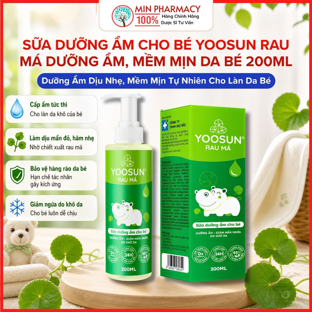 Sữa Dưỡng Ẩm Yoosun Rau Má 200ml Làm Dịu Da Giảm Khô Ngứa 2 Sữa Dưỡng Ẩm Yoosun Rau Má 200ml Làm Dịu Da Giảm Khô Ngứa - Ảnh 2