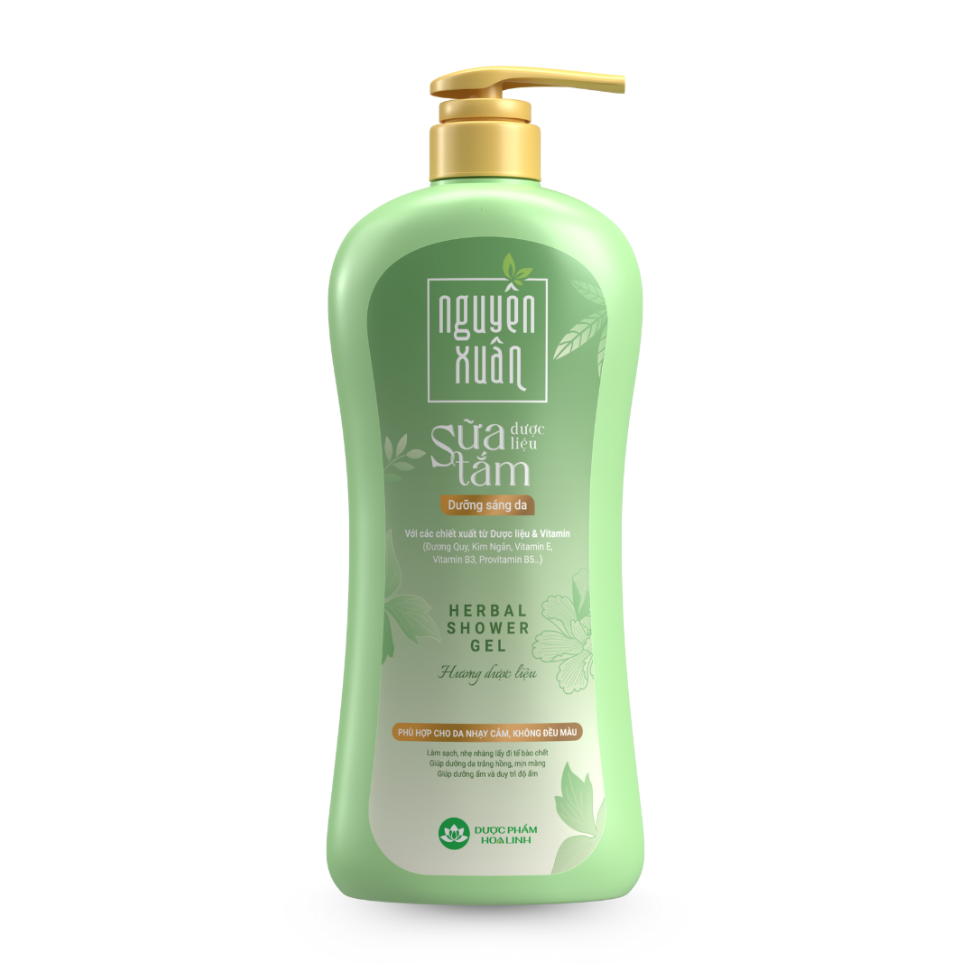 Sữa Tắm Dược Liệu Nguyên Xuân xanh lá - Dưỡng sáng da 370g 1 Sữa Tắm Dược Liệu Nguyên Xuân xanh lá - Dưỡng sáng da 370g
