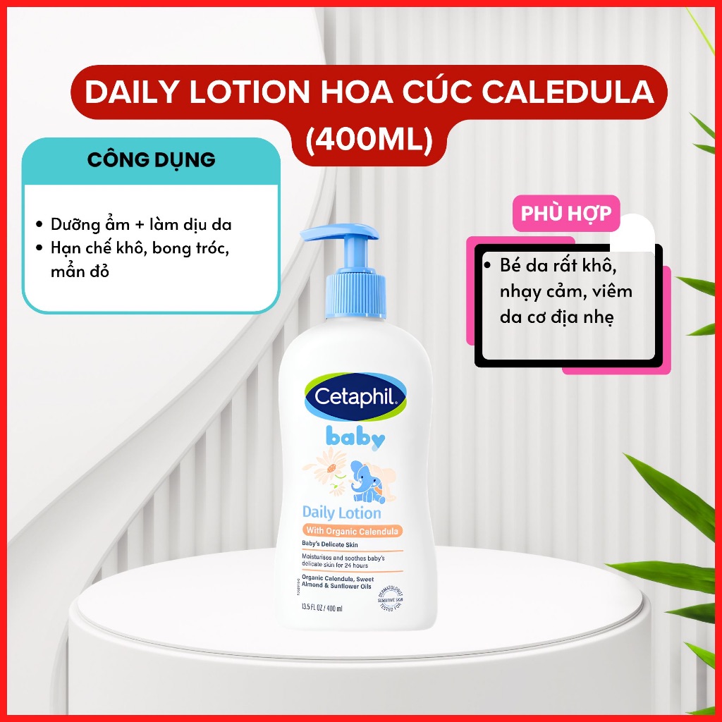 Sữa dưỡng da bé Calendula Cetaphil 400ml 2 Sữa dưỡng da bé Calendula Cetaphil 400ml - Ảnh 2