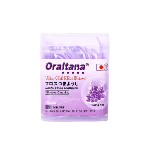 Tăm chỉ nha khoa ORALTANA 5 sao - Hương nho 1 Tăm chỉ nha khoa ORALTANA 5 sao - Hương nho
