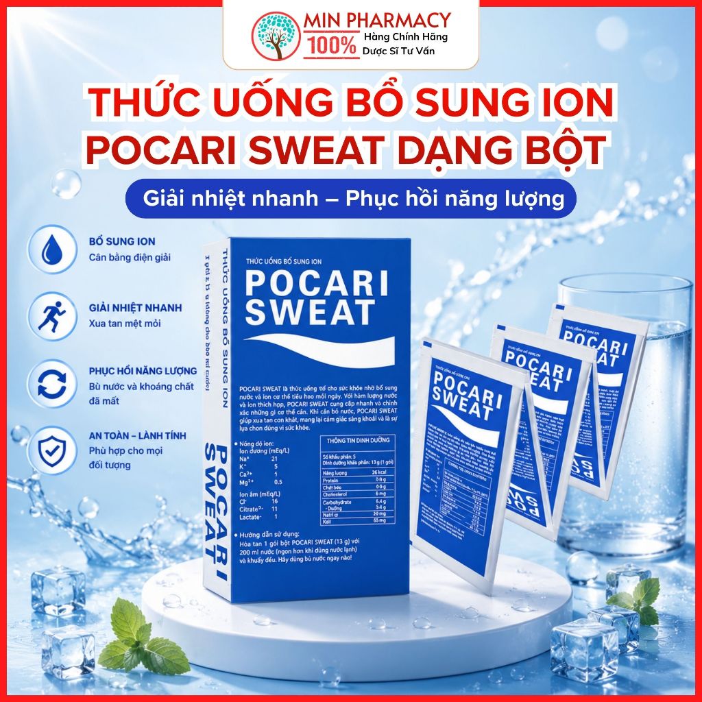 Bột Bổ Sung Ion Pocari Sweat Hộp 13g x 5 , Bù Nước Điện Giải 2 Bột Bổ Sung Ion Pocari Sweat Hộp 13g x 5 , Bù Nước Điện Giải - Ảnh 2