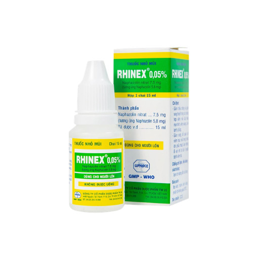 Thuốc nhỏ mũi RHINEX 0,05% giảm sung huyết trong mũi - Chai 15ml 1 Thuốc nhỏ mũi RHINEX 0,05% giảm sung huyết trong mũi - Chai 15ml
