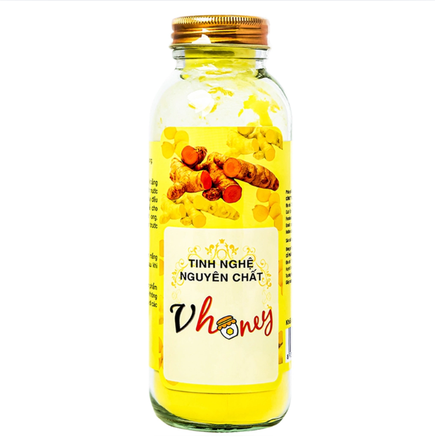 Tinh bột Nghệ Nguyên Chất Vhoney hỗ trợ tiêu hóa, giảm tổn thương dạ dày Chai 125g - Minpharmacy