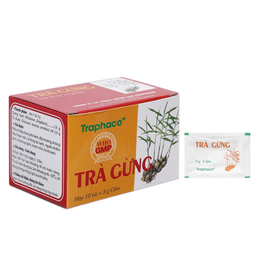 Trà gừng TRAPHACO Hộp 10 túi 2 Trà gừng TRAPHACO Hộp 10 túi - Ảnh 2