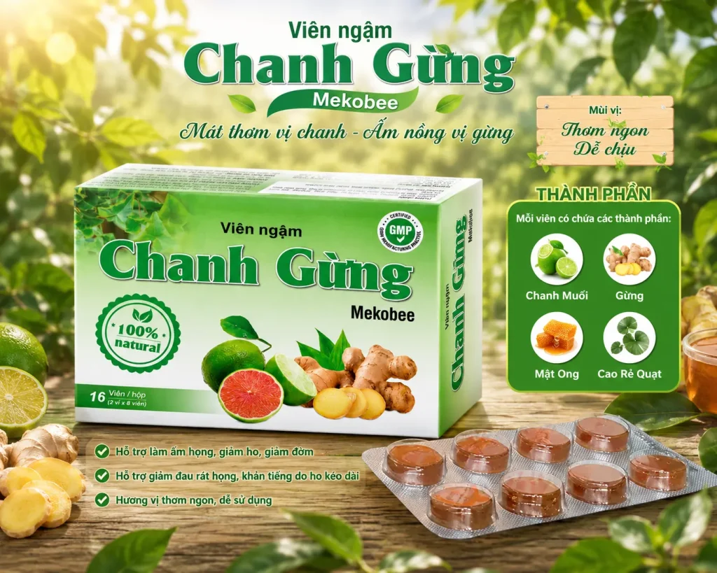 Viên Ngậm Chanh Gừng (hộp 24 viên) 2 Viên Ngậm Chanh Gừng (hộp 24 viên) - Ảnh 2