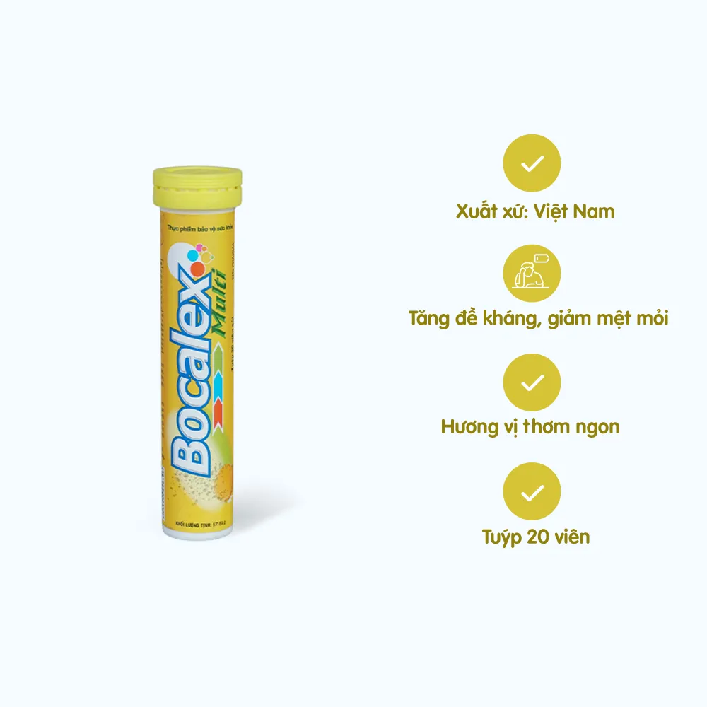 Viên sủi Bocalex Multi DHG tuýp 20 viên 2 Viên sủi Bocalex Multi DHG tuýp 20 viên - Ảnh 2